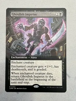 Ghoulish Impetus Commander Masters Enchantment Aura Rare Black 763 MTG NM - Image 1
