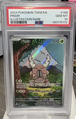 Pokemon Pinsir 168/167 Twilight Masquerade Holo Illustration Rare PSA 10 2024 - Image 1