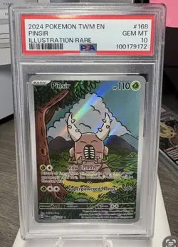 Pokemon Pinsir 168/167 Twilight Masquerade Holo Illustration Rare PSA 10 2024 - Image 3