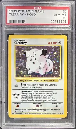 1999 POKEMON GAME #5 CLEFAIRY HOLO PSA 10 - Image 1