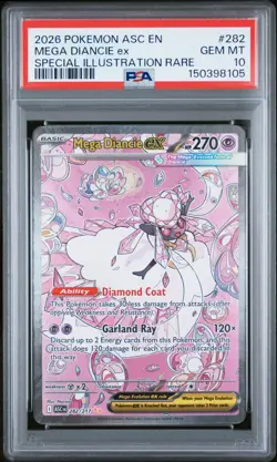 2026 POKEMON ASC EN-ASCENDED HEROES #282 MEGA DIANCIE EX PSA 10 - Image 1