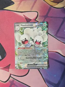 Pokemon Maushold ex 155/182 Double Rare Holo SV04: Paradox Rift Promo NM - Image 1