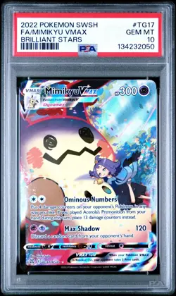 2022 Pokemon Brilliant Stars Mimikyu VMAX Full Art #TG17/TG30 PSA 10 - Image 1