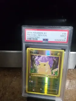 2016 Pokemon Xy Pikachu Rev Foil Evolutions Psa 9 - Image 1