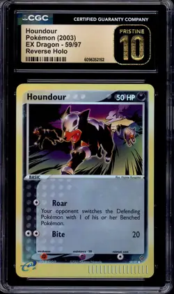 2003 Pokemon EX Dragon Houndour-Reverse Foil #59 CGC 10 PRISTINE - Image 1