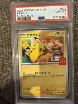 PSA 10 Pikachu 020/M-P McDonald's 2025 Promo Pokemon Card Japanese - Image 1