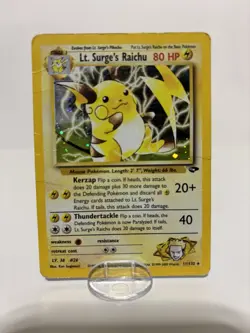 Pokemon TCG Card English Gym Challenge Lt. Surge's Raichu 11/132 Holo Rare 2000 - Image 1