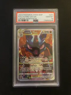 PSA 10 Lucario VSTAR SWSH291 Black Star Promo Card - Image 1