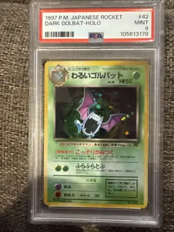 Dark Golbat Pokemon Japanese Rocket Gang Holo PSA 9 - Image 1
