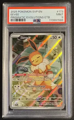 2025 POKEMON SVP EN-SV BLACK STAR PROMO #173 EEVEE PSA 9 - Image 1