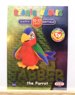 TY Beanie Babies BBOC Card - Series 2 Birthday (Green) Jabber the Parrot - Image 1