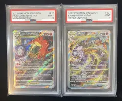 PSA 9 Charizard 212/172 Mewtwo 221/172 VSTAR SAR Set Pokemon Card Japanese - Image 1