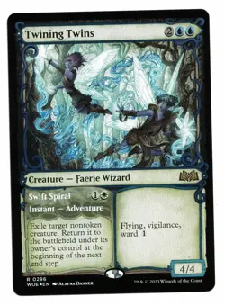 Magic the Gathering MTG Card: Twinning Twins FOIL Showcase #0296 WOE Rare! NM - Image 1