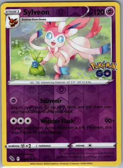 Sylveon 035/078 Reverse Holo Pokemon GO - Pokemon Card - NM - Image 1