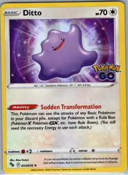 Ditto 053/078 Holo Pokemon GO - Pokemon Card - NM - Image 1