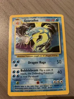 Base Set Gyarados 6/102 Holo Pokemon Card Unlimited 1999 WOTC - Image 2