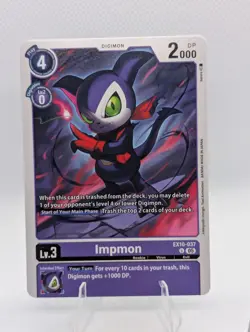 4X Digimon Card Game Impmon EX10-037 Uncommon Sinister Order NM - Image 4