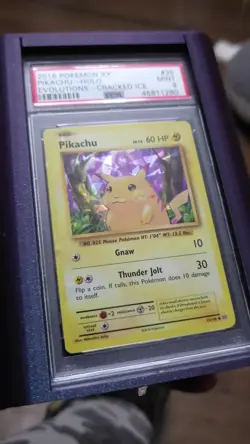 2016 Pokemon XY Evolutions Pikachu #35 Cracked Ice Holo PSA 9 - Image 2