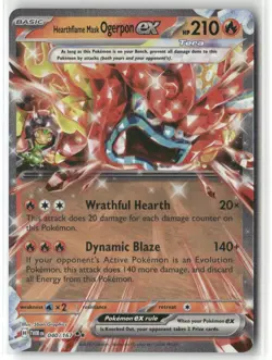 Pokemon Hearthflame Mask Ogerpon ex - Double Rare SV: Prismatic Evolutions 017/1 - Image 1