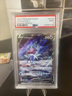 2023 POKEMON SWORD & SHIELD CROWN ZENITH #GG38 FULL ART/SUICUNE V PSA 9 - Image 1