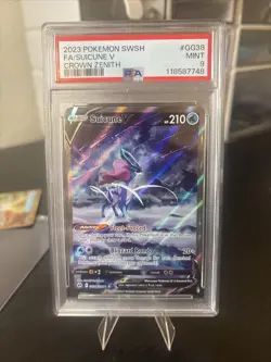 2023 POKEMON SWORD & SHIELD CROWN ZENITH #GG38 FULL ART/SUICUNE V PSA 9 - Image 2