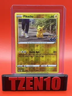 Pikachu (27) Reverse Holo Pokemon GO #027/078 Pokemon TCG - Image 1