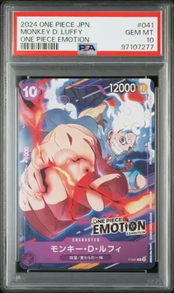 PSA 10 GEM MINT JAPANESE ONE PIECE 2024 Monkey D. Luffy P-041 EMOTION - Image 1