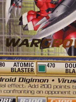 DIGIMON DIGI-BATTLE GOLD STAMP RARE CARD BOOSTER SERIES 4 BO-165 WARGROWLMON MT - Image 2