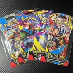 Pokemon TCG: Mega Evolution Sleeved Booster Pack Art Set (x4 packs) - SEALED! - Image 1