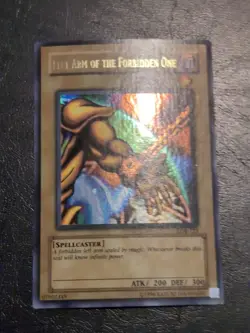 Yu-Gi-Oh LEFT ARM OF THE FORBIDDEN ONE LOB-123 WAVY VINTAGE 1996 COPYRIGHT MP - Image 1