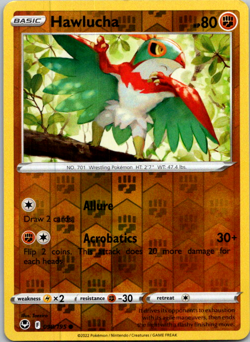 POKEMON Card - Hawlucha 098/195 - Reverse Holo - Silver Tempest - NM - Image 1