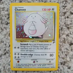 #3 Chansey 3/130 Base Set 2 Holo Pokemon Card TCG - Image 1