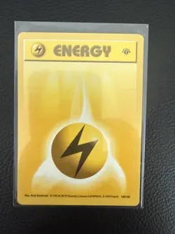 Pokemon Lightning Energy 100/102 1st Edition Shadowless Base - Image 1