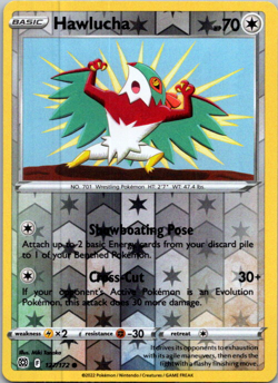 Pokemon TCG Hawlucha Sword & Shield: Brilliant Stars 127/172 Reverse Holo Common - Image 1