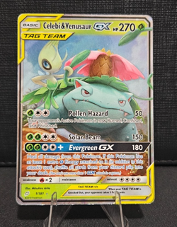 Celebi & Venusaur GX - 1/181 Team Up Ultra Rare Pokemon Card - MP/HP - Image 1