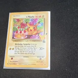Pokemon Birthday Pikachu Promo Card 50 HP Basic Vintage 24/24 TCG - Image 1