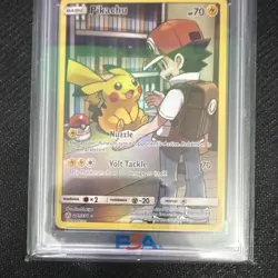 Pokemon Pikachu 241/236 Cosmic Eclipse Secret Rare Full Art Holo PSA 9 Card - Image 3