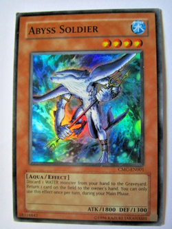 Yugioh! Abyss Soldier Cmc-En001 Super rare Unlimited Light Play!! - Image 1