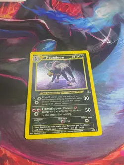 Houndoom 4/75 Holo Rare Neo Discovery Pokemon WOTC TCG Card - SWIRL - LP-MP - Image 2