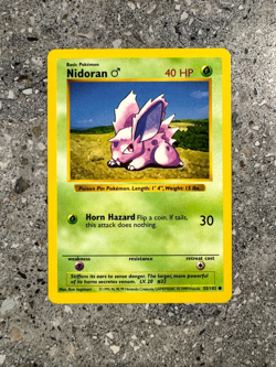 Pokemon TCG Cards SHADOWLESS Base Set Nidoran (M) 55/102 EXC-NM - Image 1