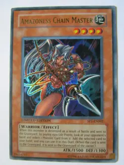 Yugioh! Amazoness Chain Master Sp1-En002 Limited Ed Damaged Play!! - Image 1