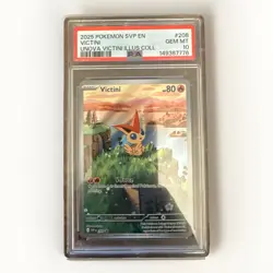 2025 POKEMON SVP PROMO UNOVA VICTINI ILLUSTRATION COLLECTION #208 VICTINI PSA 10 - Image 1