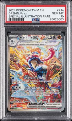 2024 POKEMON TWM EN-TWILIGHT MASQUERADE #214 GRENINJA EX PSA 10 - Image 1