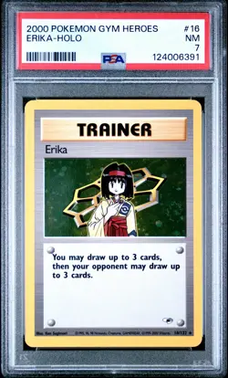 2000 POKEMON GYM HEROES #16 ERIKA-HOLO PSA 7 - Image 1