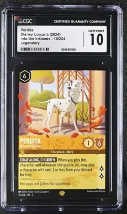 Disney Lorcana Into the Inklands 15/204 Perdita Legendary CGC 10 TOP POP - Image 1