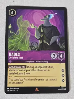 Disney Lorcana TCG Azurite Sea Hades Lord of the Dead 36/204 Rare Regular - Image 1