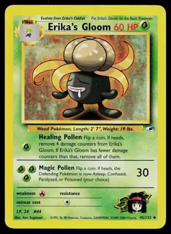 Pokemon Card Gym Heroes Erika's Gloom 45/132 Unlimited Uncommon - Image 1
