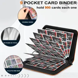 900 Pockets Baseball Trading Card Binder with Sleeves, Sports Card Binder - Image 4