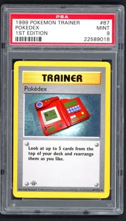 Pokemon Cards - PSA 9 1st Edition Pokedex 87/102 - Base Set Shadowless - MINT - Image 1