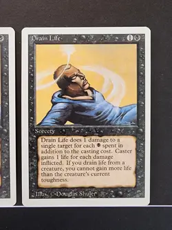 (X2) Drain Life - 3rd Ed - 1994 - Magic The Gathering - Combine Ship - Image 2